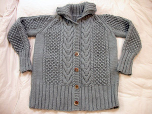 The Debbie Bliss Cabled Jacket - nearly done, until I realised there was a problem