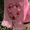 Heart Scarf - A garter stitch scarf with decorative buttons