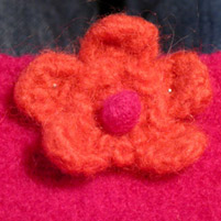 Sophie number two with the flower pinned over the clasp